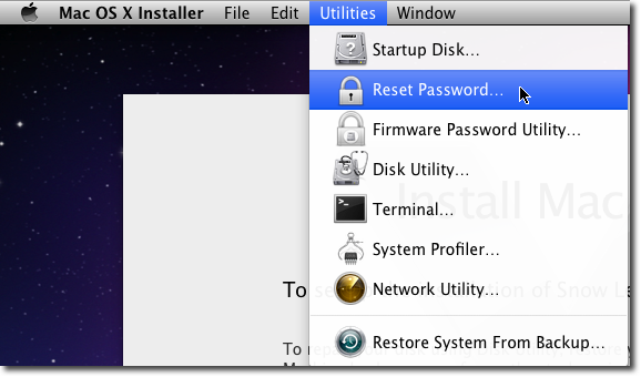 Reset password for mac os x without disk windows 10